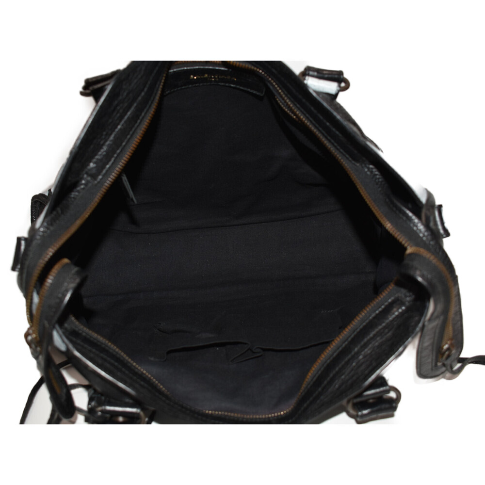 BALENCIAGA Graffiti Classic City Handbag Black Leather Rare No Shoulder Strap - Picture 6 of 7